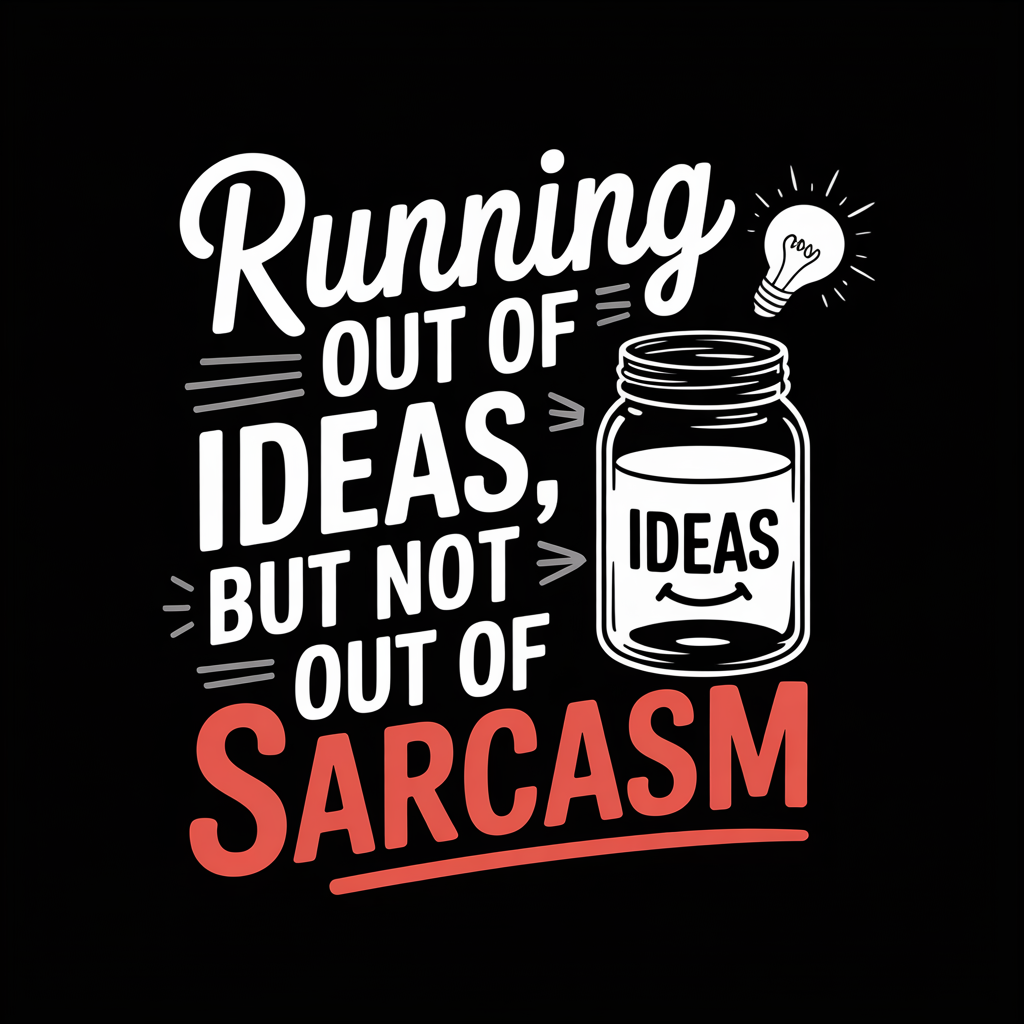 Running Out Of Ideas But Not Out Of Sarcasm Unisex Supima T-shirt