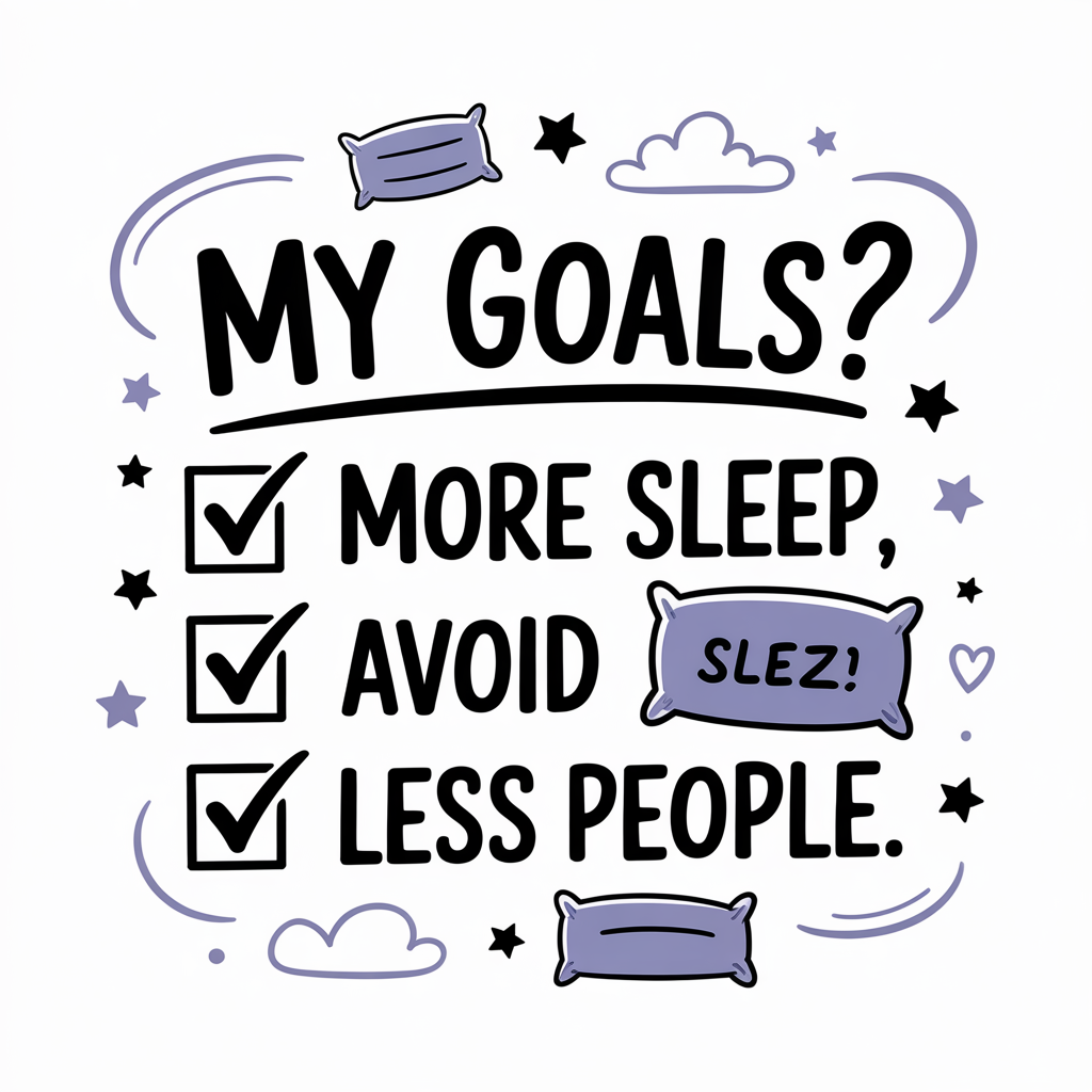 My Goals More Sleep Avoid Less People Unisex Supima T-shirt