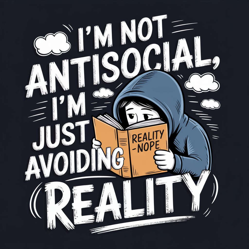 I'm Not Antisocial I'm Just Avoiding Reality Unisex Supima T-shirt