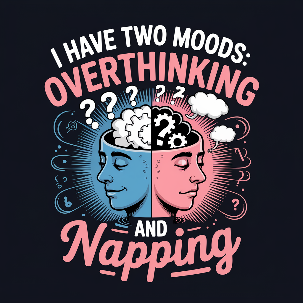 I Have Two Moods Overthinking And Napping Unisex Supima T-shirt