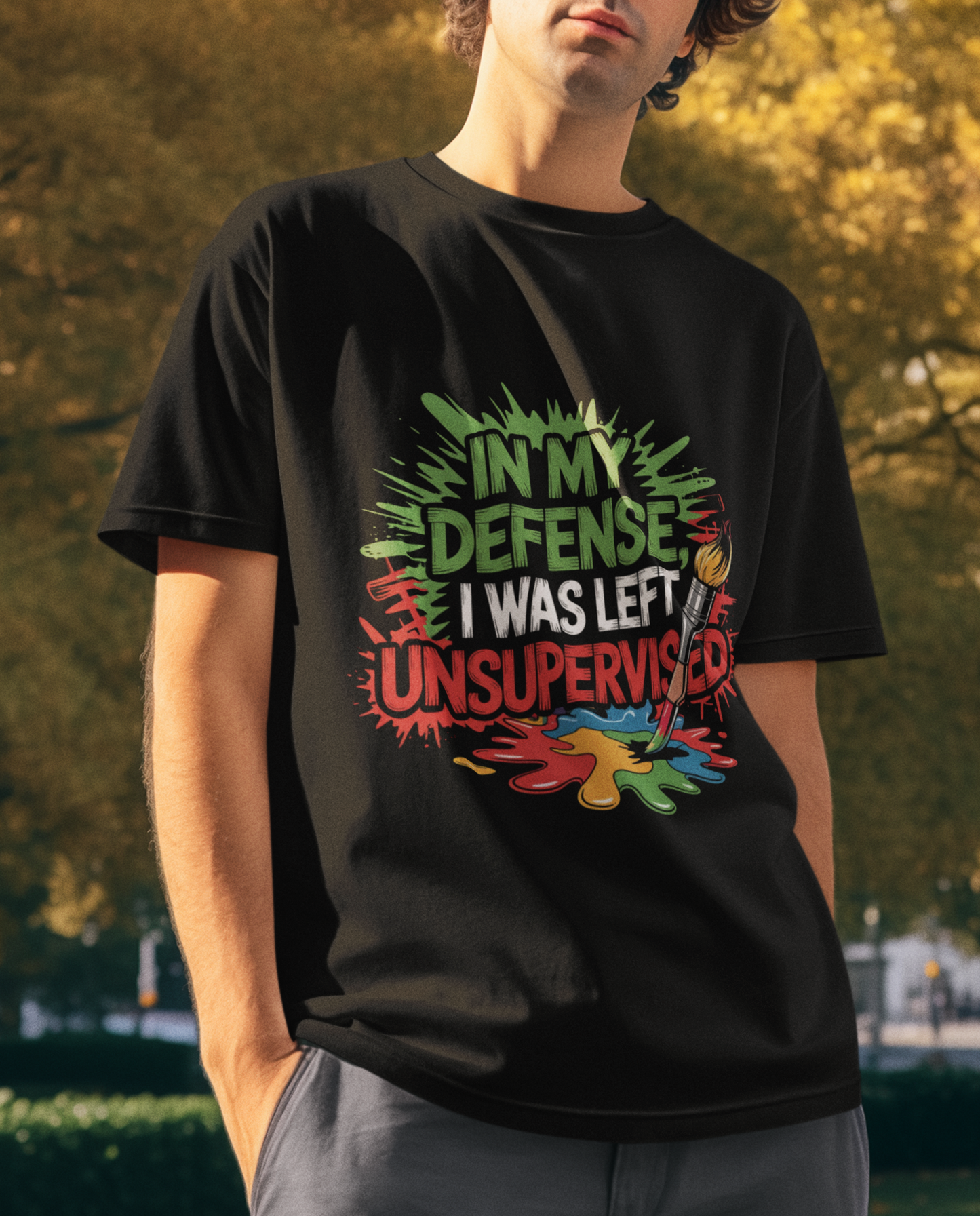 In My Defense I Was Left Unsupervised Unisex Supima T-shirt