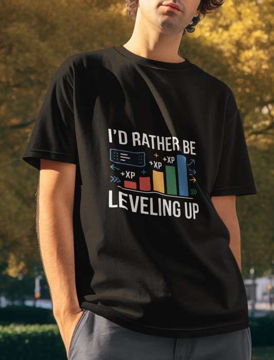 I'd Rather be Leveling Up Unisex Supima T-shirt
