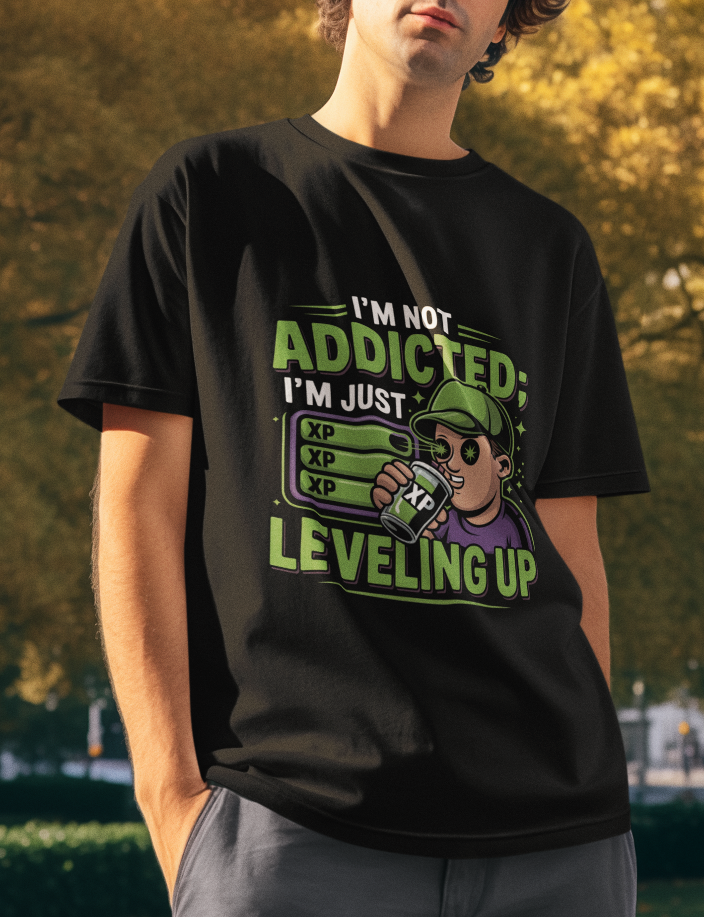 I'm Not Addicted I'm Just Leveling Up Unisex Supima T-shirt