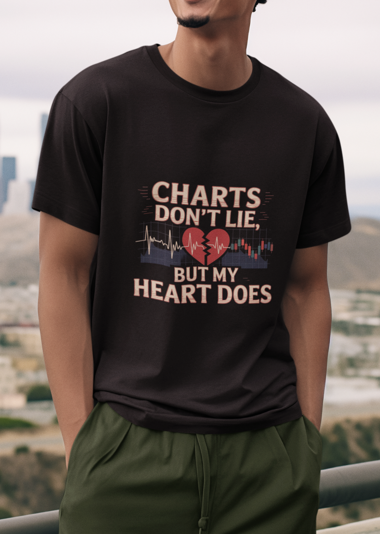 Charts Don't Lie But My Heart Does Unisex Supima T-shirt