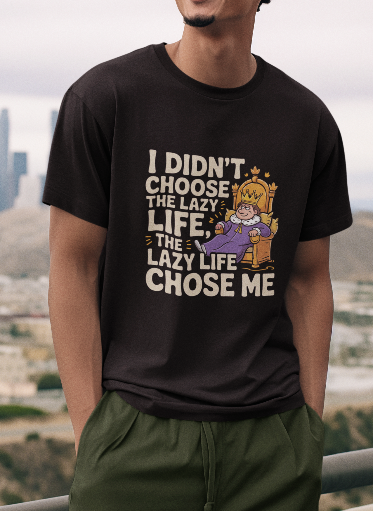 I Didn't Choose The Lazy Life The lazy Life Chose Me Unisex Supima T-shirt