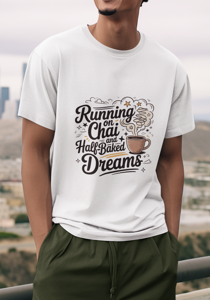 Running On Chai And Half-Baked Dreams Unisex Supima T-shirt