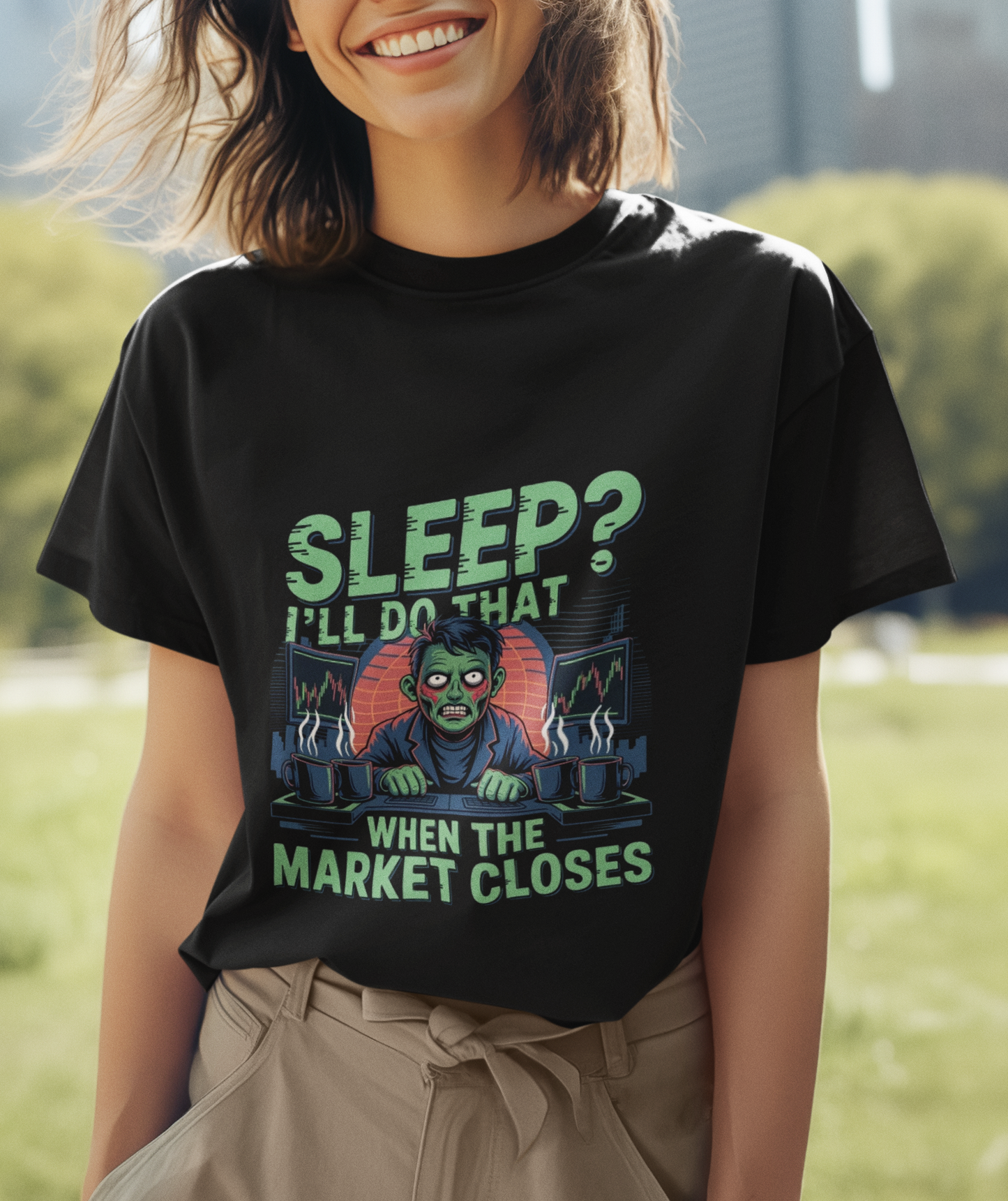 Sleep I'll Do That When The Market Closes Unisex Supima T-shirt
