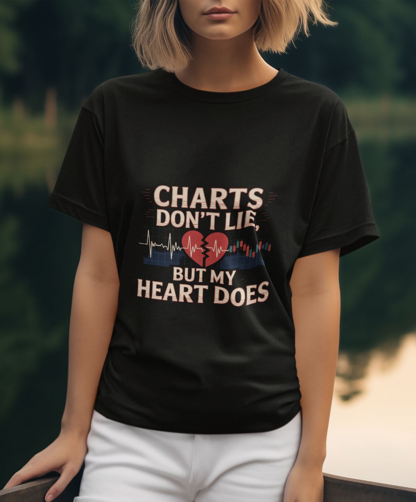 Charts Don't Lie But My Heart Does Unisex Supima T-shirt