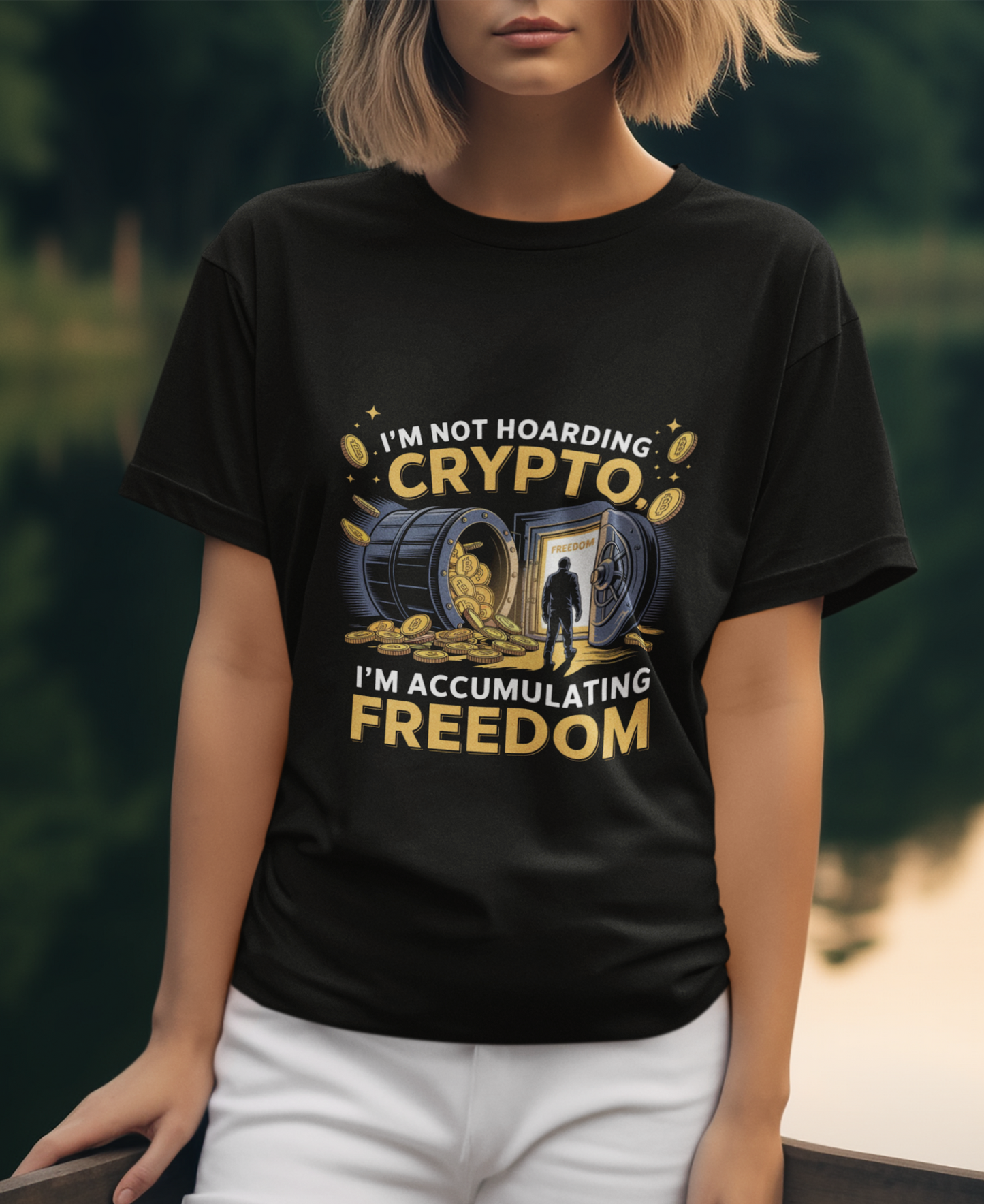 I'm Not Hoarding Crypto I'm Accumulating Freedom Unisex Supima T-shirt