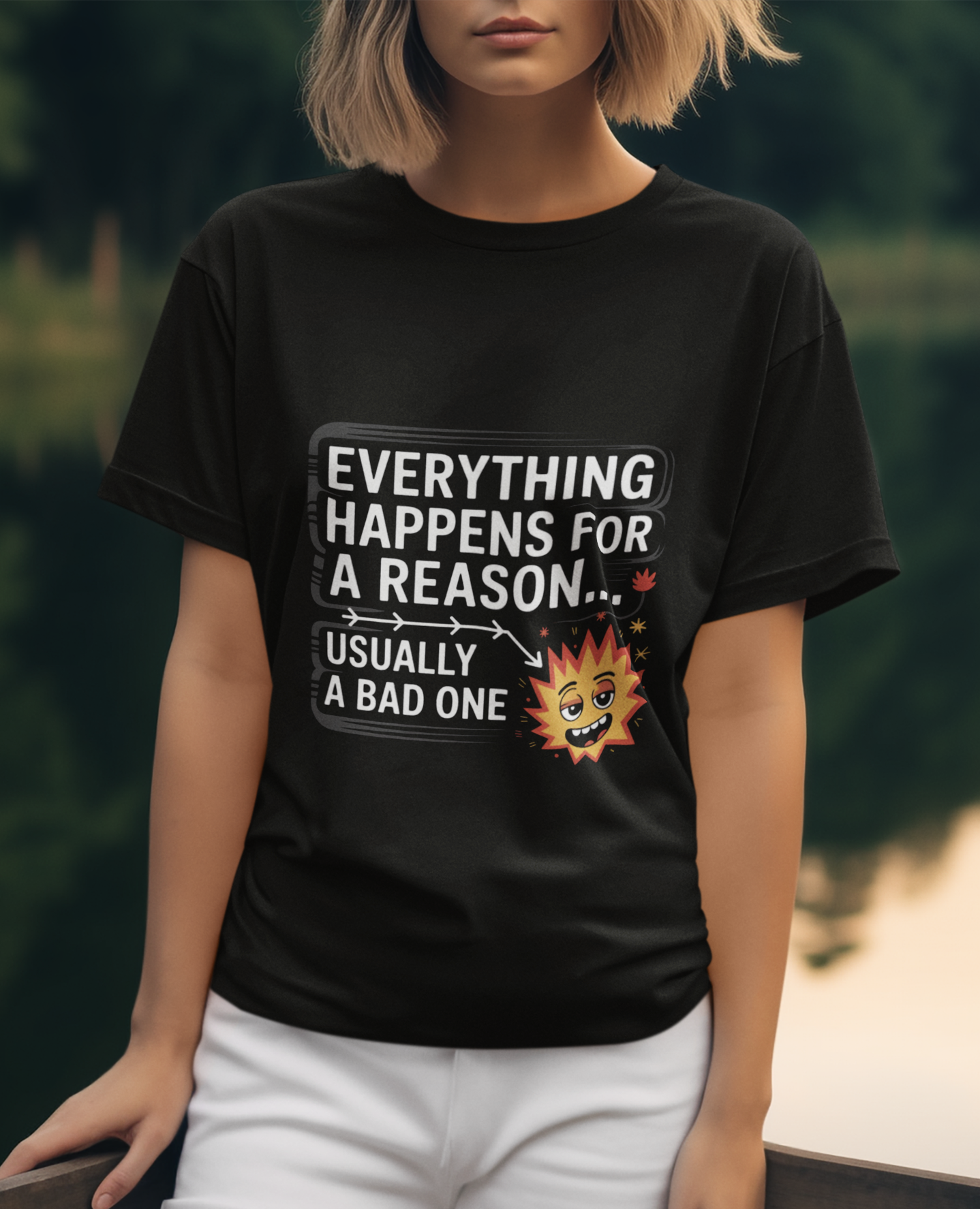 Everything Happens For A Reason Usually A Bad One Unisex Supima T-shirt
