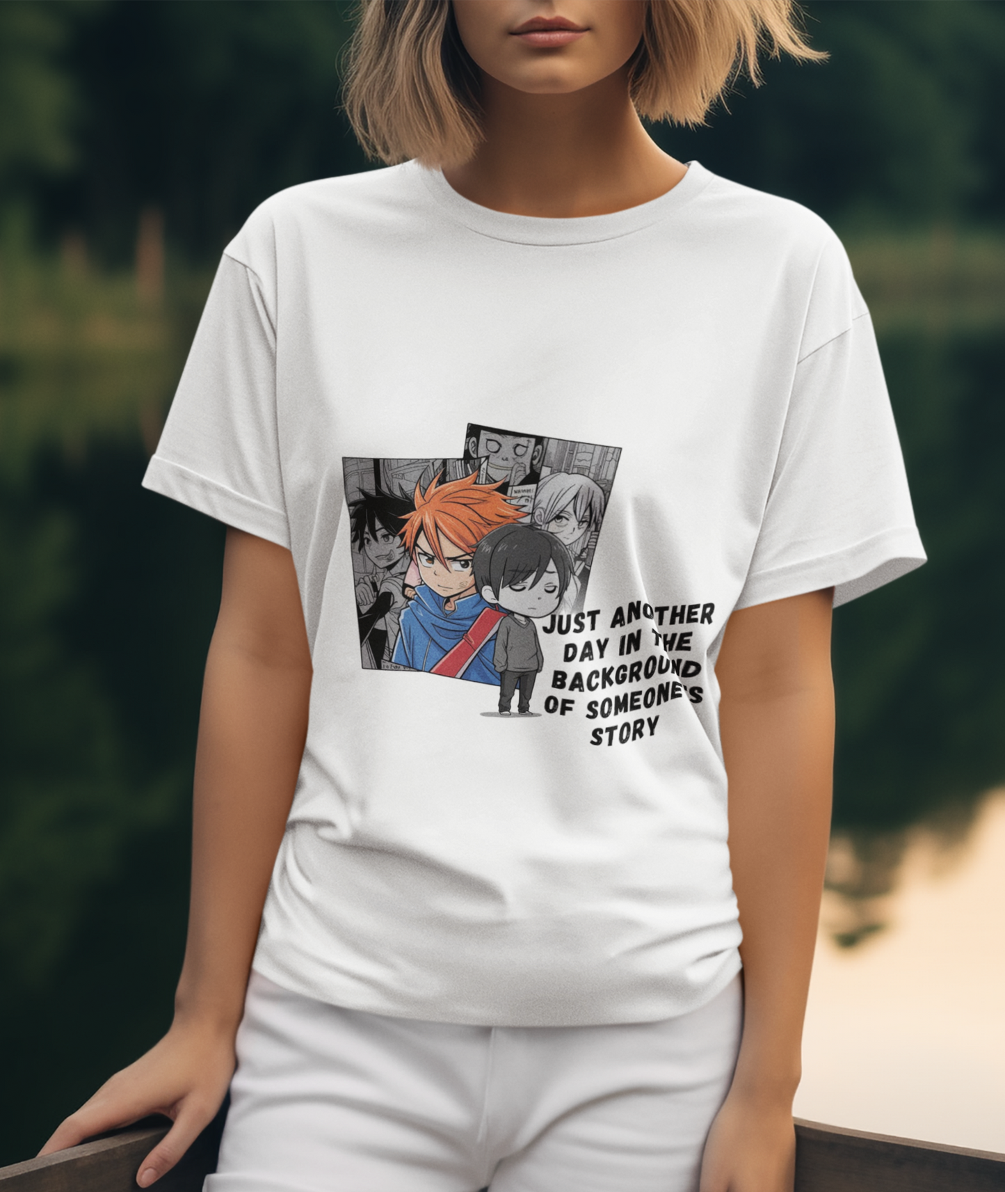 Just Another Day In The Background Of Someone's Story Unisex Supima T-shirt