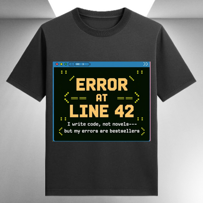 Error At Line 42 I Write Code Not Novels Unisex Supima T-shirt