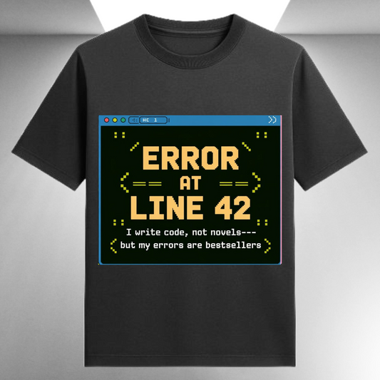 Error At Line 42 I Write Code Not Novels Unisex Supima T-shirt