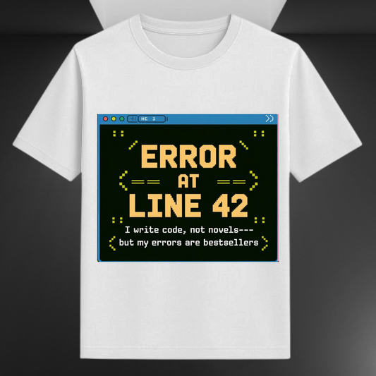 Error At Line 42 I Write Code Not Novels Unisex Supima T-shirt