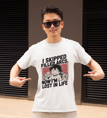I Skipped Filler Arcs Now I'm Lost In Life Unisex Supima T-shirt
