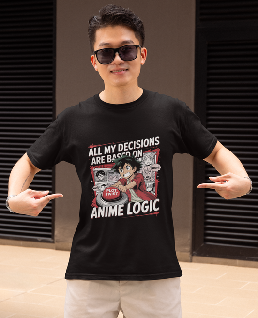 All My Decisions Are Based On Anime Logic Unisex Supima T-shirt