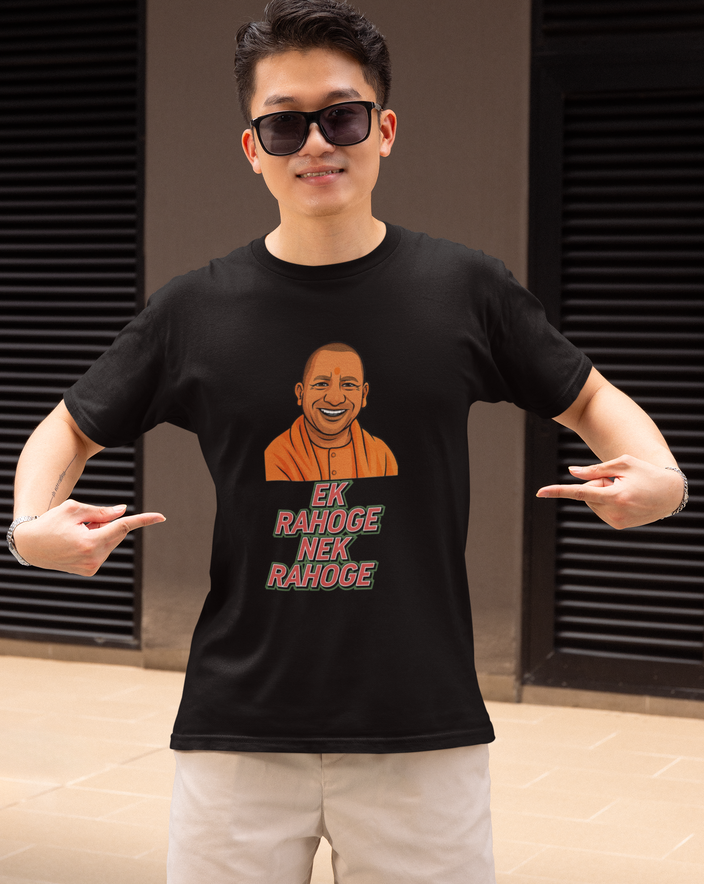 Ek Rahoge Nek Rahoge Yogi Adityanath Unisex Supima T-shirt
