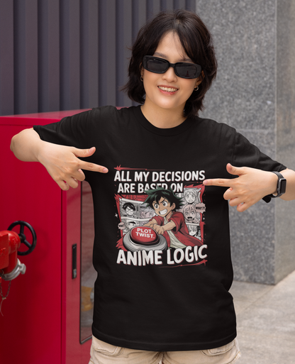 All My Decisions Are Based On Anime Logic Unisex Supima T-shirt
