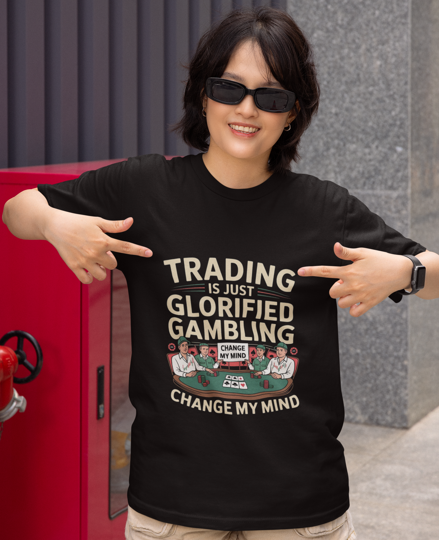 Trading Is Just Glorified Gambling Unisex Supima T-shirt