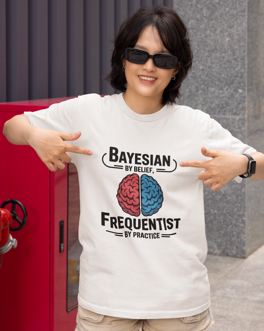 Bayesian By Belief Frequentist By Practice Unisex Supima T-shirt