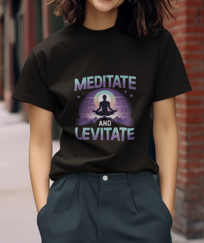 Meditate And Levitate Unisex Supima T-shirt
