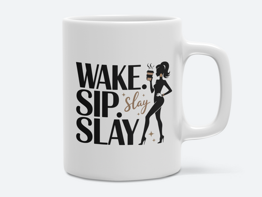 Wake Sip Slay Eco-Friendly Ceramic Mug