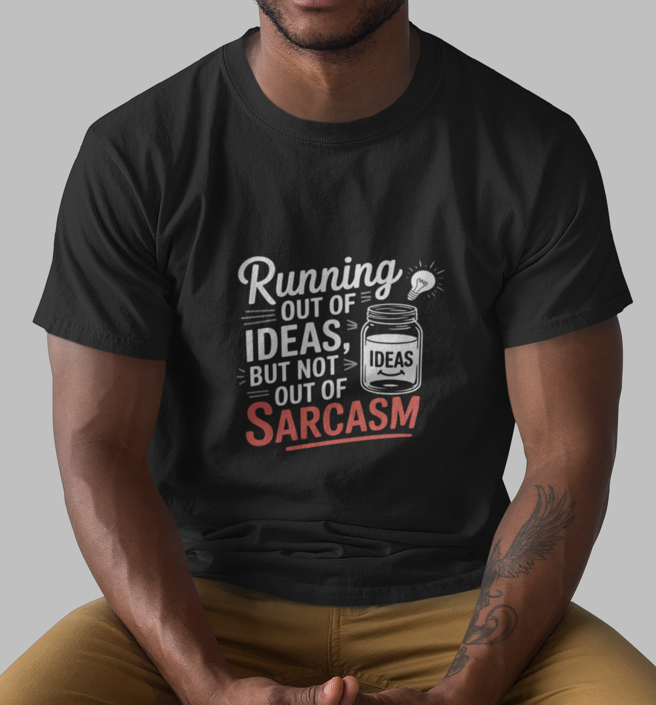 Running Out Of Ideas But Not Out Of Sarcasm Unisex Supima T-shirt