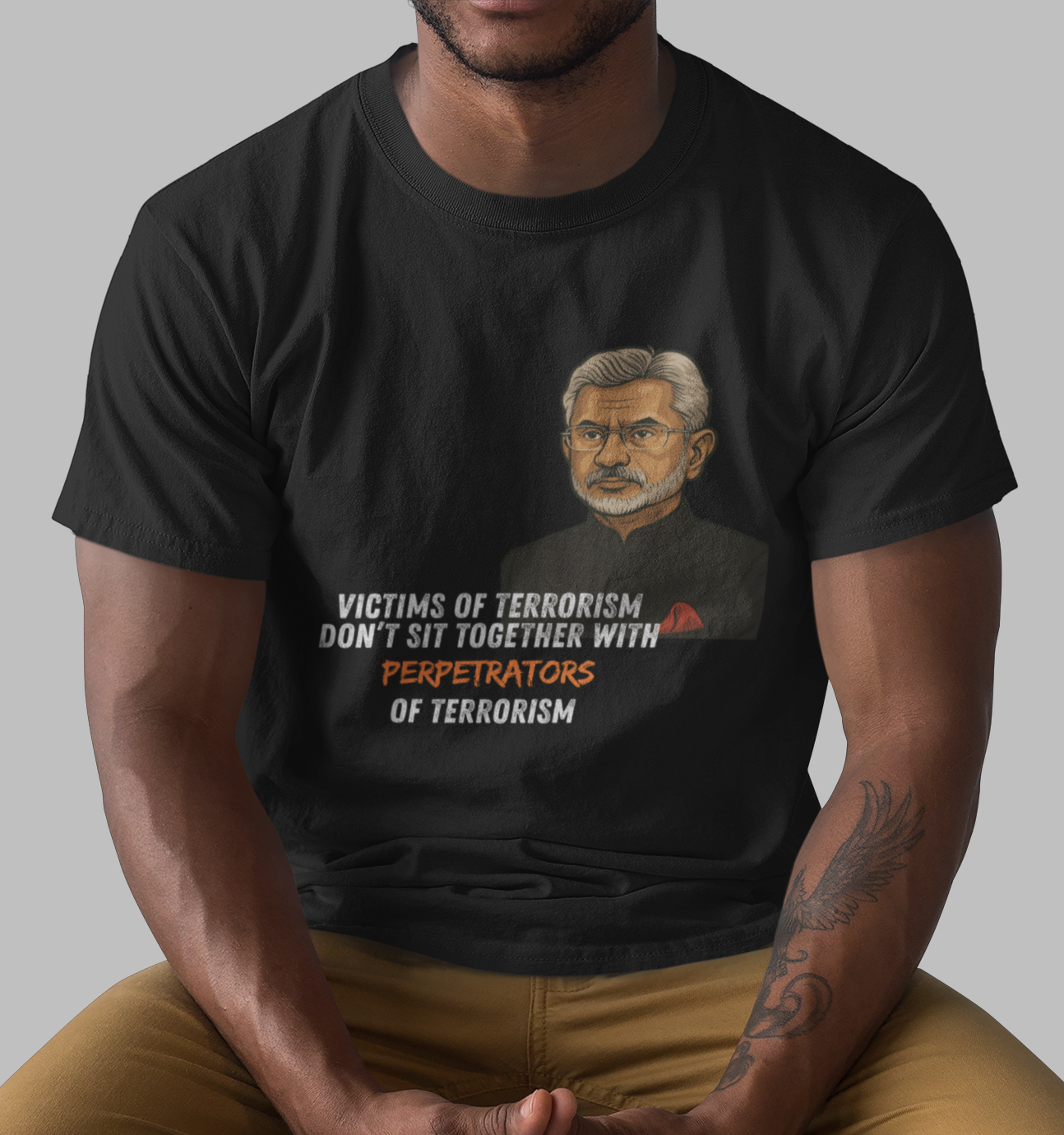Victims Of Terrorism Don't Sit Together With Perpetrators Of Terrorism S. Jaishankar Unisex Supima T-shirt